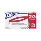 Ziploc 2 Gallon Storage Bag with Double Zipper, 1.75 Mil, 13" x 15"  - (100/Case) 682253