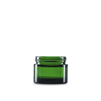 1 7 oz green glass cylinder low profile jar 53 400 neck finish