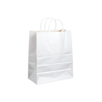 10 x 5 x 13 white paper customisable shopping bag with handles