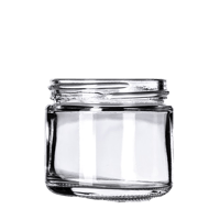 2 oz clear glass straight sided round jar with 53 400 neck finish