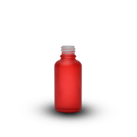 frosted red dropper bottle