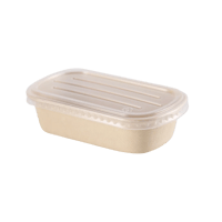 sugarcane bagasse high quality light brown 32 oz 1 container with plsatic lid