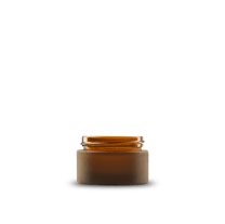 0.5 oz Amber Frosted Glass Cylinder Low-Profile Jar 41-400 Neck Finish