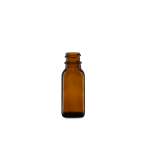 0.5 oz Amber Glass Boston Round Bottle 18-400 Neck Finish - (540/Case)