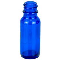 0.5 oz Cobalt Blue Boston Round Glass Bottle with 18-400 Neck Finish - (540/Case)