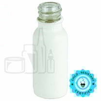 0.5oz Matte White Glass Boston Round Bottle 18-400 (540/Case)