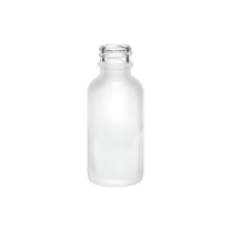 1 oz Clear Frosted Boston Round Glass Bottle with 20-400 Neck Finish - (180/Case)