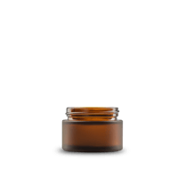 1 oz Amber Frosted Glass Cylinder Low-Profile Jar 48-400 Neck Finish