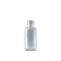 1 oz Clear Frosted Glass Boston Round Bottle 20-400 Neck Finish