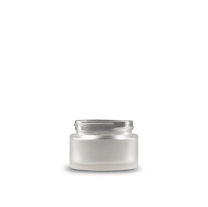 1 oz Clear Frosted Glass Cylinder Low-Profile Jar 48-400 Neck Finish
