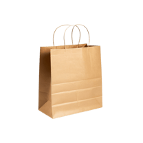 10 x 5 x 13" Natural Kraft Paper Customisable Shopping Bag with Handles - (250/Case)