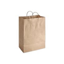 13 x 7 x 17" Natural Kraft Paper Customizable Shopping Bag with Handles - (250/Case)