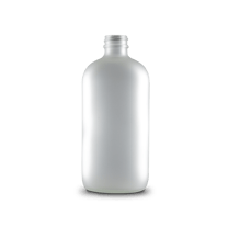 16 oz Clear Frosted Glass Boston Round Bottle 28-400 Neck Finish