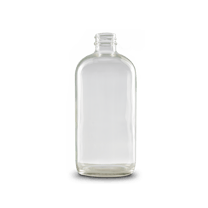 16 oz Clear Glass Boston Round Bottle 28-400 Neck Finish