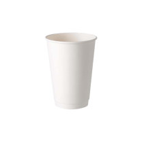 16 oz. White Double Wall Paper Hot Cups - (500/Case)