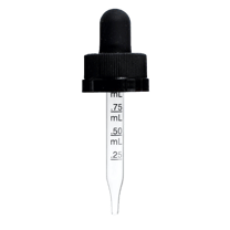 18-400 Black CRC Dropper with 55 mm Graduated Glass Pipette - (1000/Case)