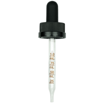 18-400 Black CRC Dropper with 76 mm Graduated Glass Pipette - (1000/Case)