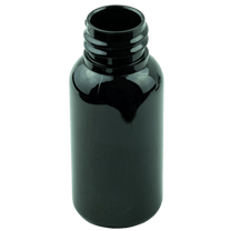 1oz Dark Amber Boston Round PET Plastic Bottle 20-410 (1398/Case)