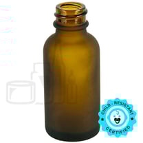 1oz Frosted Amber Glass Boston Round 20-400 (324/Case)