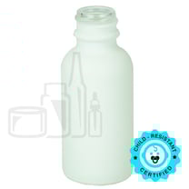 1oz Matte White Glass Boston Round Bottle 20-400 (360/Case)
