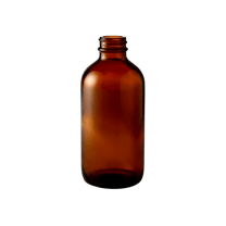 2 oz Amber Boston Round Glass Bottle with 20-400 Neck Finish - (240/Case)