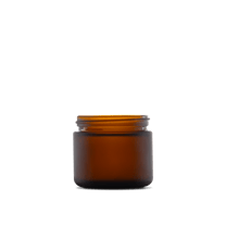 2 oz Amber Frosted Glass Straight-Sided Round Jar 53-400 Neck Finish