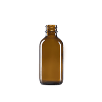 2 oz Amber Glass Boston Round Bottle 20-400 Neck Finish