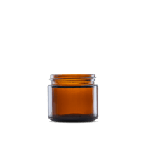 2 oz Amber Glass Straight-Sided Round Jar 53-400 Neck Finish