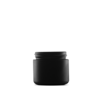 2 oz Black Frosted Glass Straight-Sided Round Jar 53-400 Neck Finish