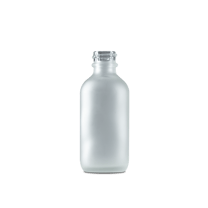 2 oz Clear Frosted Glass Boston Round Bottle 20-400 Neck Finish