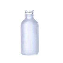 2 oz Frosted clear Boston Round Glass Bottle with 20-400 Neck Finish - (172/Case)