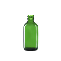2 oz Green Glass Boston Round Bottle 20-400 Neck Finish