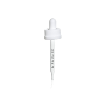 20-400 White CRC Dropper with 76 mm Graduated Polypropylene Pipette (Fits 1 oz Boston Round Bottle) - 1000/Case