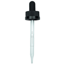 20-400 Black CRC Dropper with 91 mm Glass Pipette (Fits 2 oz Boston Round Bottle) - 1000/Case