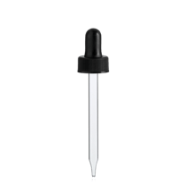 22-400 White Dropper with 108 mm Glass Pipette (Fits 4 oz Boston Round Bottle) - 1000/Case