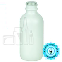 2oz Matte White Glass Boston Round Bottle 20-400 (240/Case)