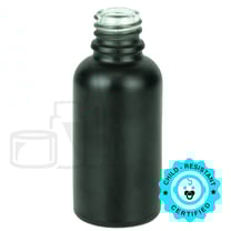 30ml Matte Black Glass Euro Round Bottle 18-415 (330/Case)
