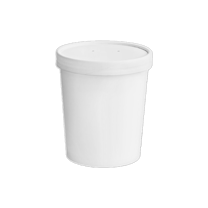 32 oz. White Double Poly-Coated Paper Cup with Vented Lid – For Soups, Stews & Takeout - (250/Case)