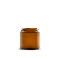 4 oz Amber Frosted Glass Straight-Sided Round Jar 58-400 Neck Finish