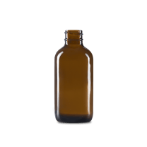 4 oz Amber Glass Boston Round Bottle 22-400 Neck Finish