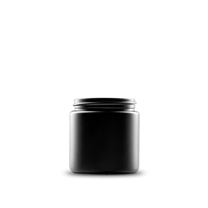 4 oz Black Frosted Glass Straight-Sided Round Jar 58-400 Neck Finish