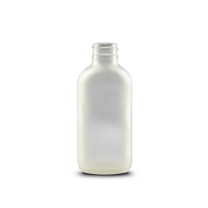 4 oz Clear Frosted Glass Boston Round Bottle 22-400 Neck Finish