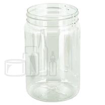 40oz Clear PET Plastic Round Jar with 89-400 Neck Finish