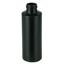 4oz Black HDPE Plastic Cylinder Bottle 24-410 Neck Finish (550/Case)
