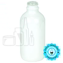 4oz Shiny White Glass Boston Round Bottle 22-400(128/case)