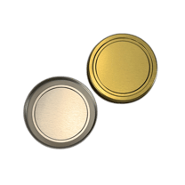 53-400 Gold Metal Lid with Plastisol Liner - (1900/Case)