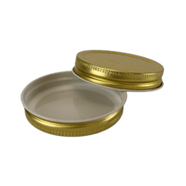 58-400 Gold Metal Lid with Plastisol Liner - (50/Case)