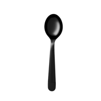 6.5" Heavy Weight Black Plastic Soup Spoon - (1000/Case)