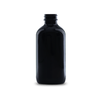 8 oz Black UV Glass Boston Round Bottle 28-400 Neck Finish