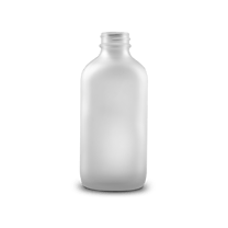 8 oz Clear Frosted Glass Boston Round Bottle 28-400 Neck Finish